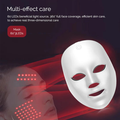 foreverlily 7 Colors Photon Facial LED Mask Red Light Therapy Anti Aging Face Neck Beauty Mask Relaxation Treatment Anti-Wrinkle